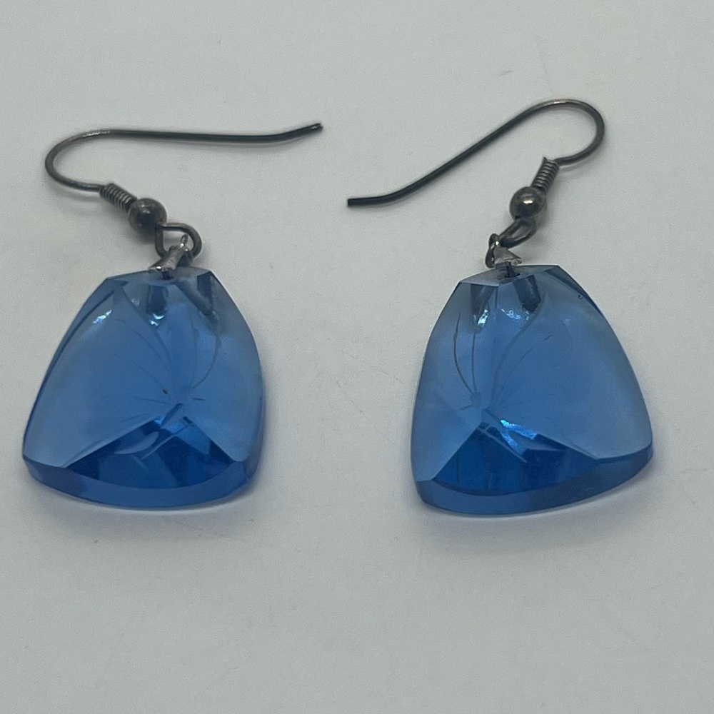 Butterfly Etched Crystal Earrings